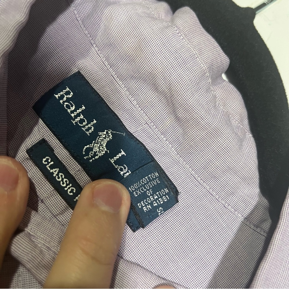 Polo Ralph Lauren Men's Button Down Shirt Purple with Green Pony Size XXL - Picture 5 of 9